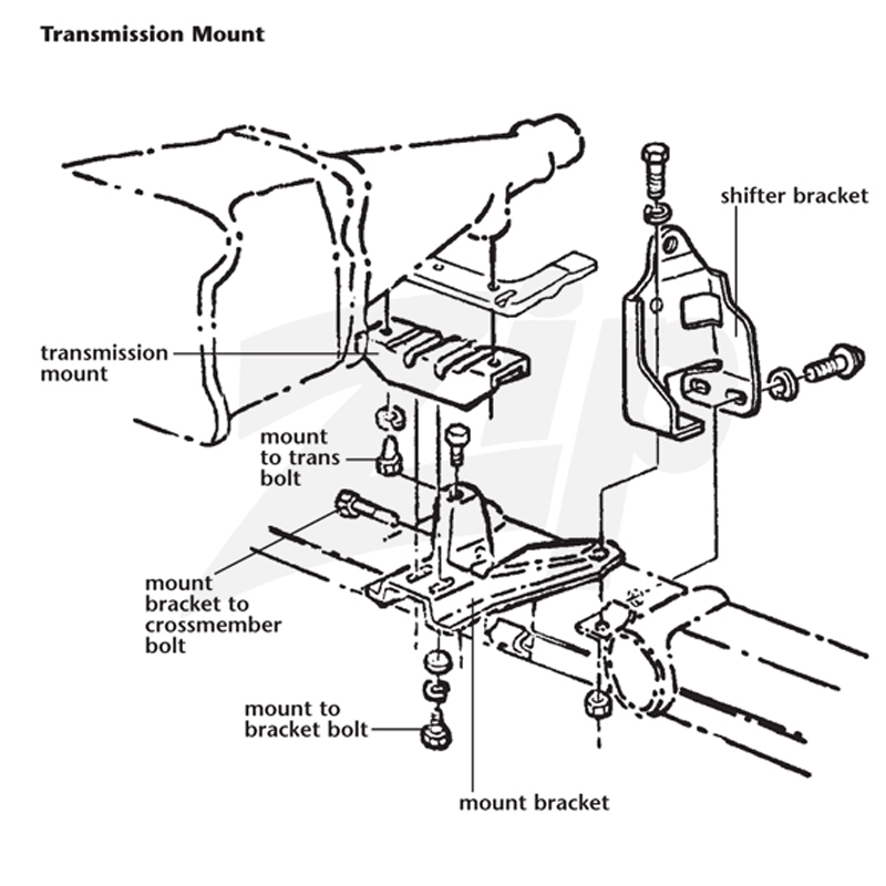 532504 63-67 Transmission Mount Bracket
