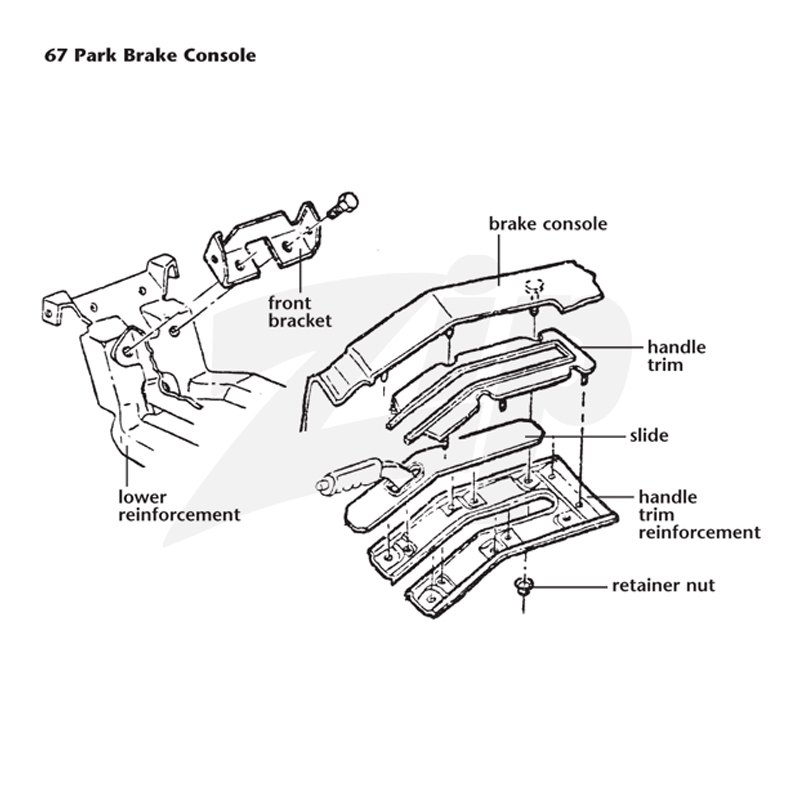 232018 67 Park Brake Console Metal Reinforcement