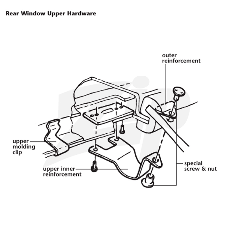 432021 64-67 Buitenversterkingen van de achterruit van de hardtop - Afbeelding 2