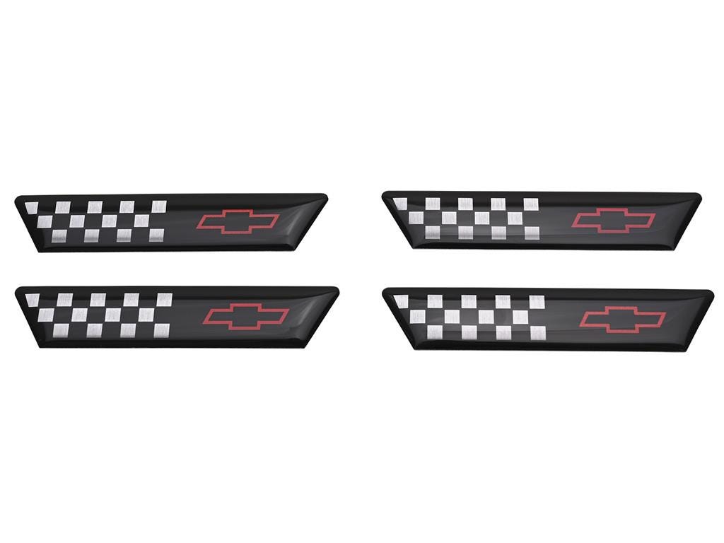644173 91-96 Emblems / Decals - midden dop - 3D Domed - zwart - Set van 4