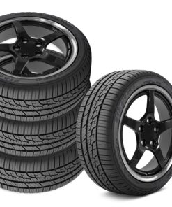 644325 1988-1996 C5 Y2K stijl Square Fitment wiel & band Set zwart met bewerkte Lip