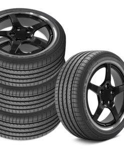 644359 1988-1996 C5 Y2K stijl Staggered Fitment wiel & band Set zwart met bewerkte Lip