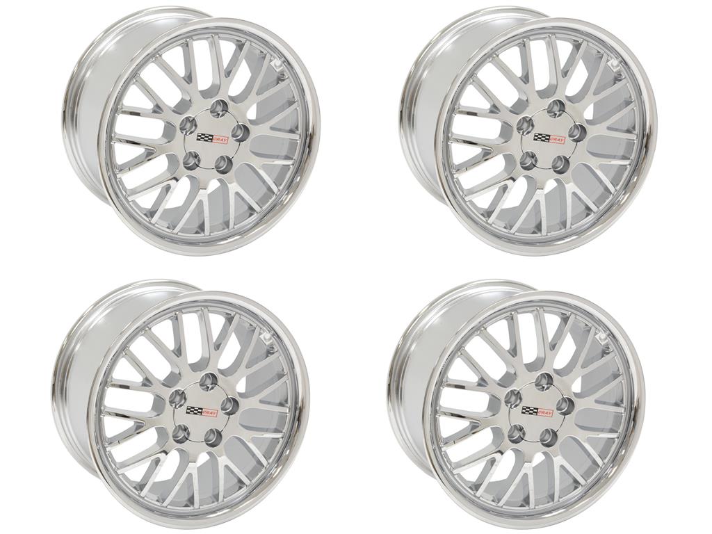 645208 1997-2004 cray manta chroom wielen - spiegellip 17" x 9"