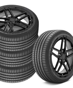 645504 2001-2004 C6 Z06 Stijl Staggered Fitment Wheel & Band Set Gloss Black