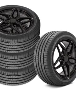 645511 2001-2004 C7 ZR1 Stijl Staggered Fitment Wheel & Band set Satin Black