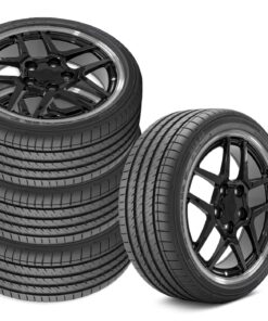 645515 1997-2000 C5 Y2K Style Staggered Fitment Wheel & Tire Set zwart met bewerkte Lip