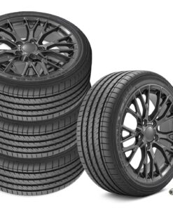 645521 1997-2000 c7 z06 stijl gespreide montage wiel & band set gunmetal grijs