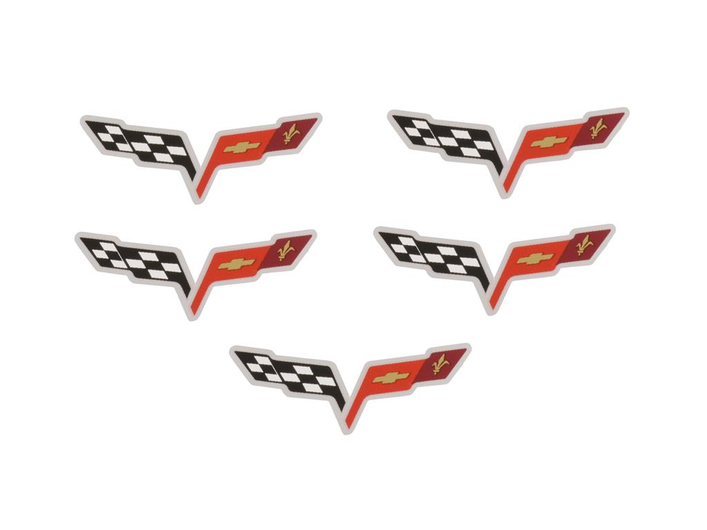 646055 05-13 CrossFlag Decals - Small/wiel midden dop - 2" X 3/4" - set of 4 (ND) - CA