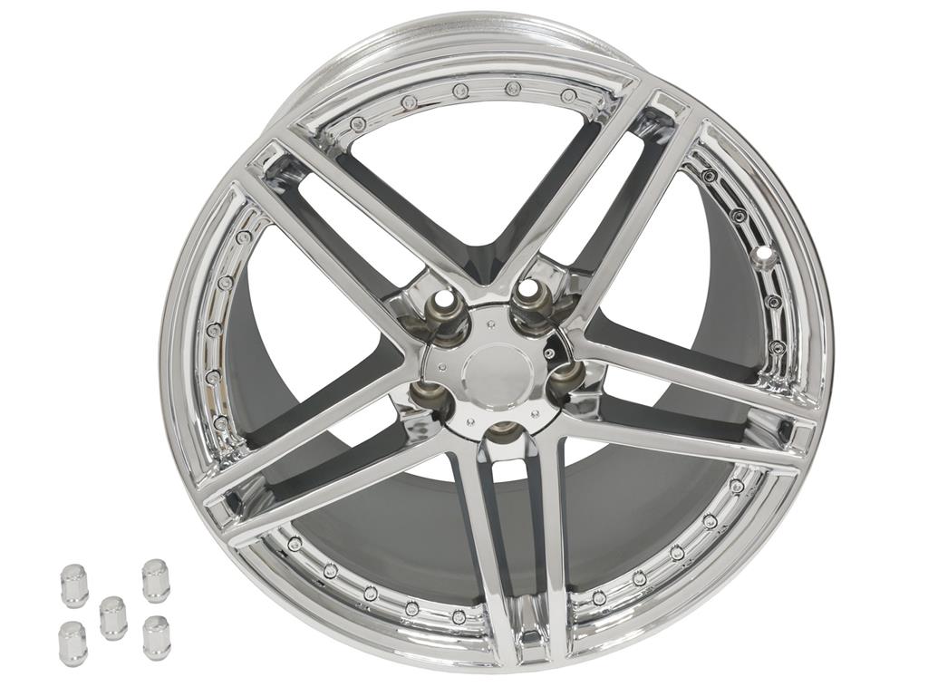 646362 05-13 wiel - achter Chrome C6 Z06 Motorsport 19 X 12 - Offset +59