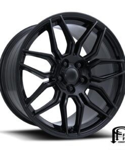 648080 2020-2024 wiel - glans zwart C8 Z06 stijl 20 X 11 - Offset +64