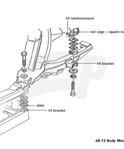 Alternative view of 182044 64-67 #4 Body Mount Frame Bracket