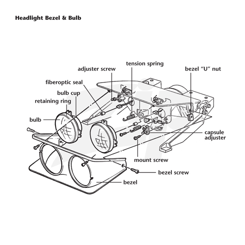 442068 63-82 Plastic versteller voor koplampcapsule en veerschroeven - Afbeelding 2