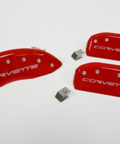 703535 2005-2013 rem remklauw afdekkingen-aluminium rood w/ Corvette Lettering (behalve GS/Z06/ZR1)