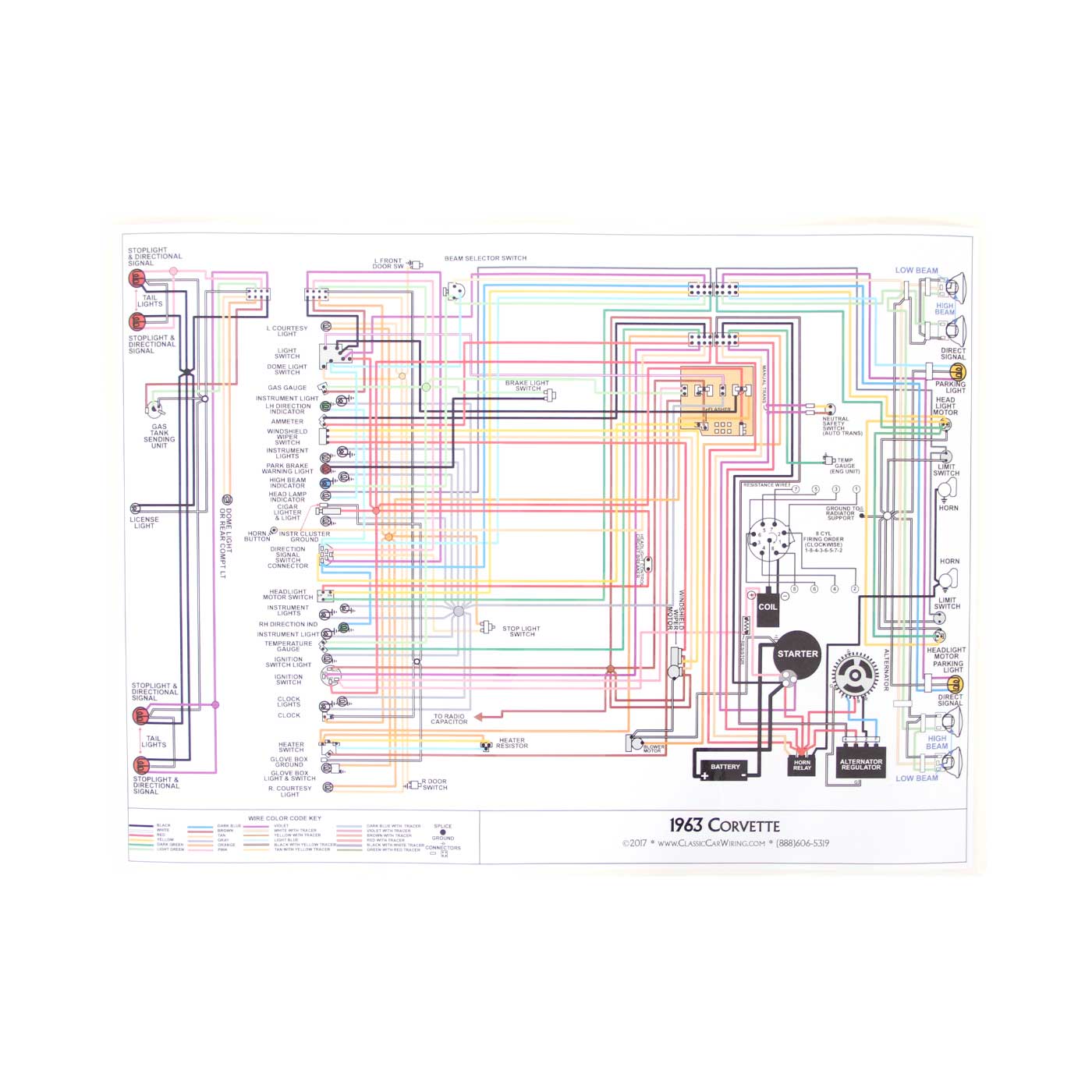 662115-65 Bedradingsschema in 65 kleuren (11 x 17)
