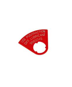 262037 Plastic label met differentieel 65 - rood plastic