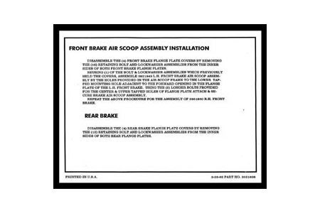 262031 63 Z06 Brake Instruction Sheet