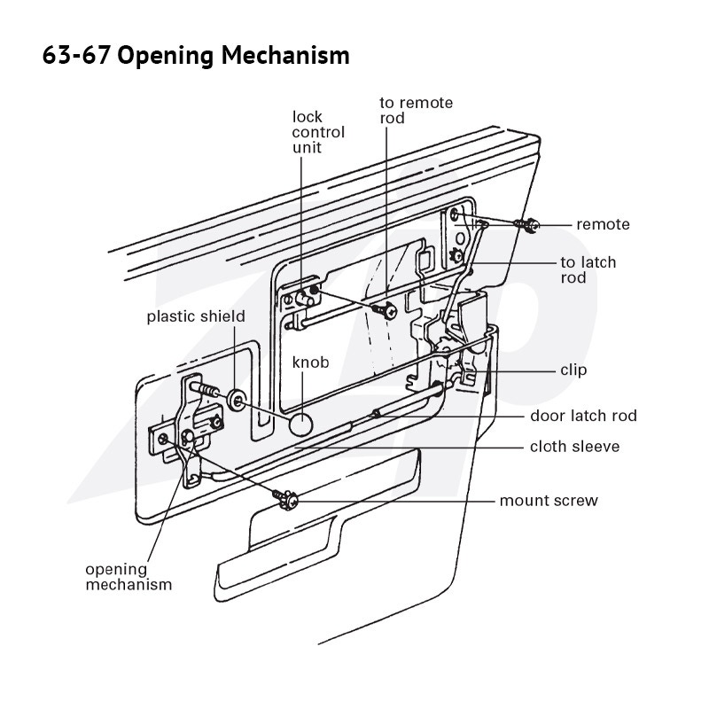 282175R 63-67 Deuropeningsmechanisme - rechts - Afbeelding 3