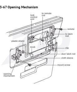 Alternative view of 282180 63-67 Door Opening Mechanism Rod