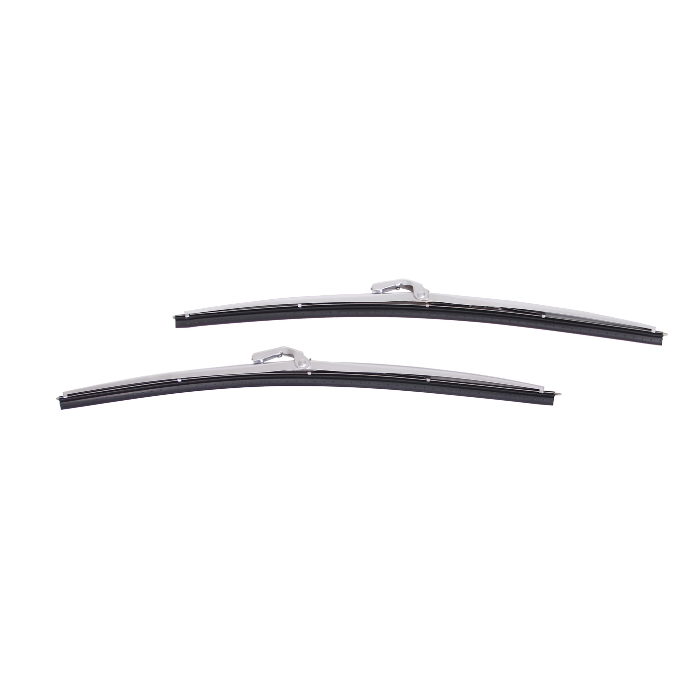 652165 66-67 Windshield Wiper Arm Heads w/Blades (Satin Finish)