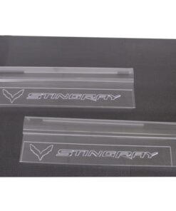 107553 14-19 Clear Door Sill Cover With Stingray Logo